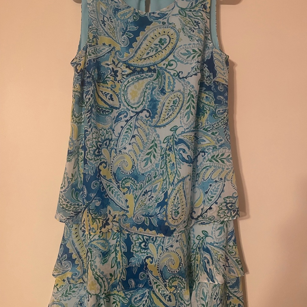 Polo Ralph Lauren Blue and Green Paisley Mini Dress